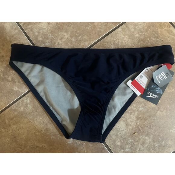 NWT Speedo L Swim Bottom Bikini Swimwear Peacoat Navy - Picture 1 of 7